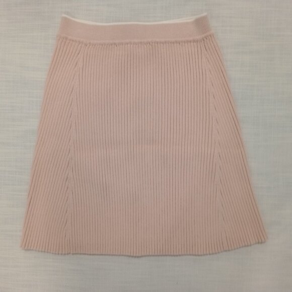 Maje Women's Ribbed Beige Mini Skirt Knit Stylish Classy Chic Timeless Size 1/S - Picture 9 of 9
